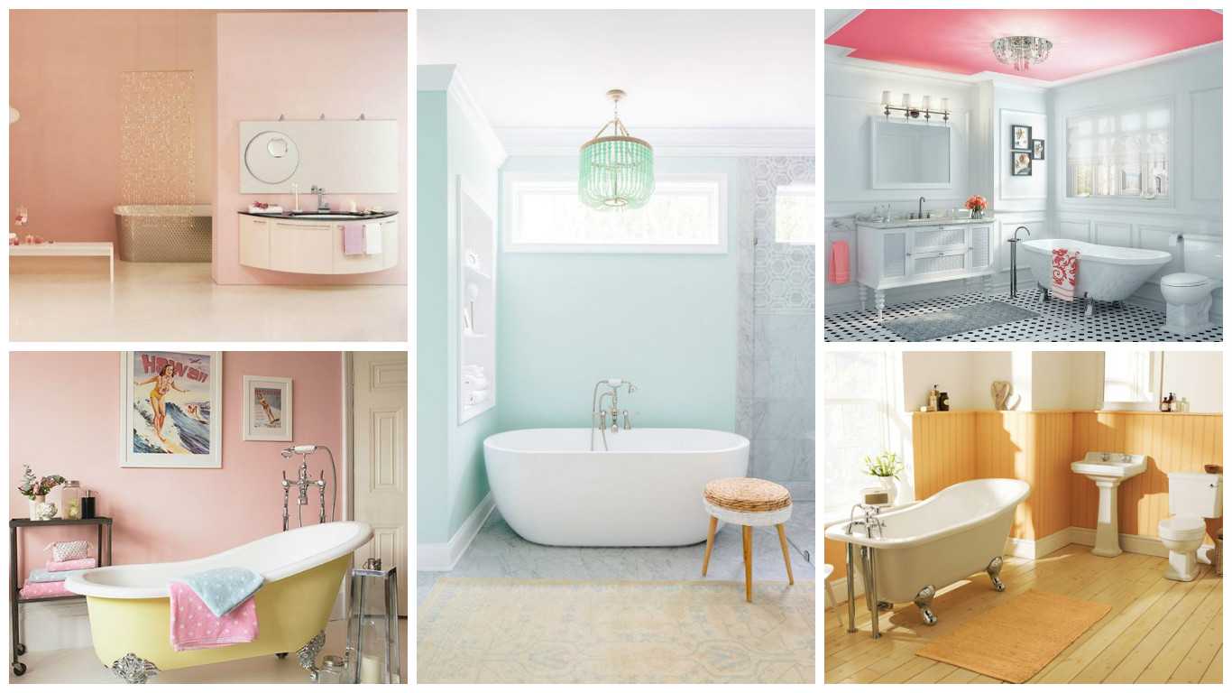 Thiết kế phòng tắm với tông màu pastel